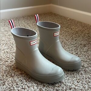 Hunter Light Gray Ankle Rain Boots
